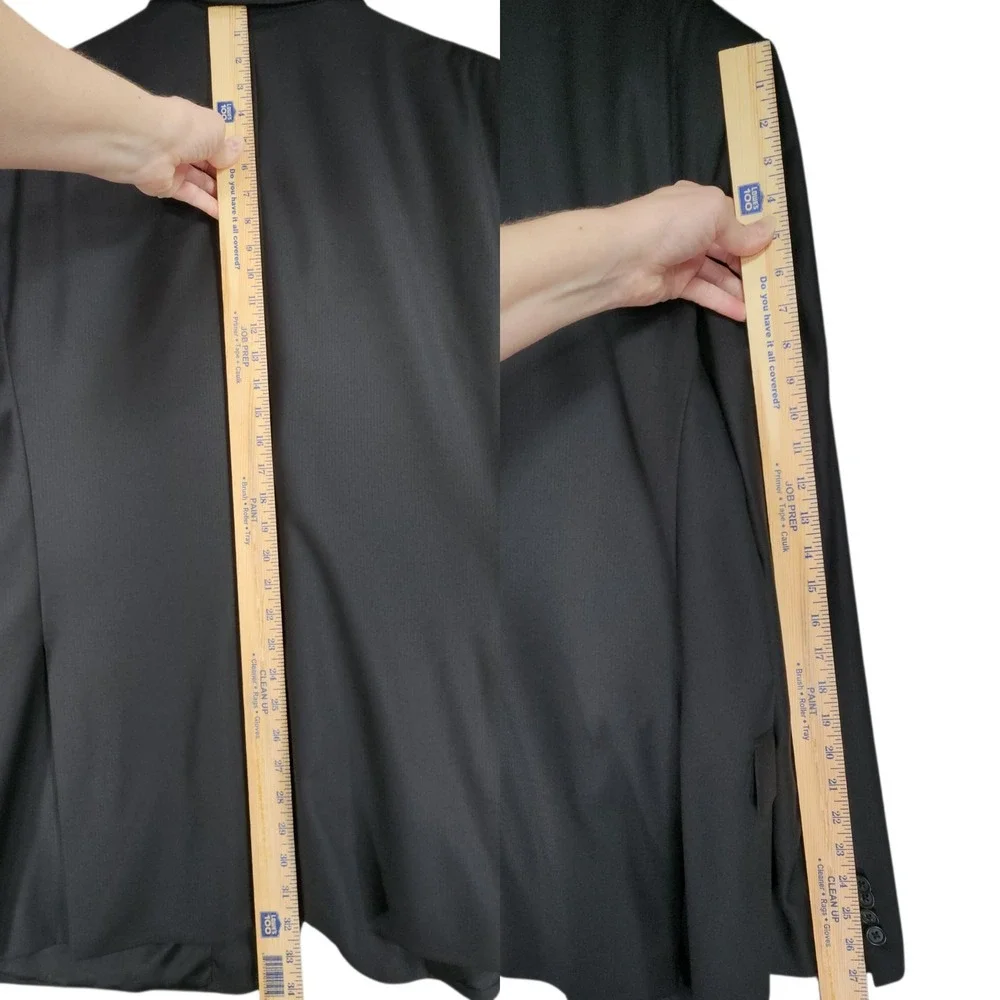 Joseph Abboud Loro Piana Blazer 48L Mens Black Super 120s Suit Jacket Sport Coat